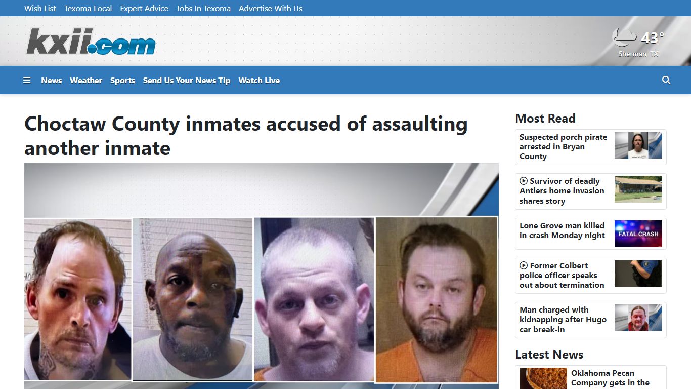 Choctaw County inmates accused of assaulting another inmate - KXII